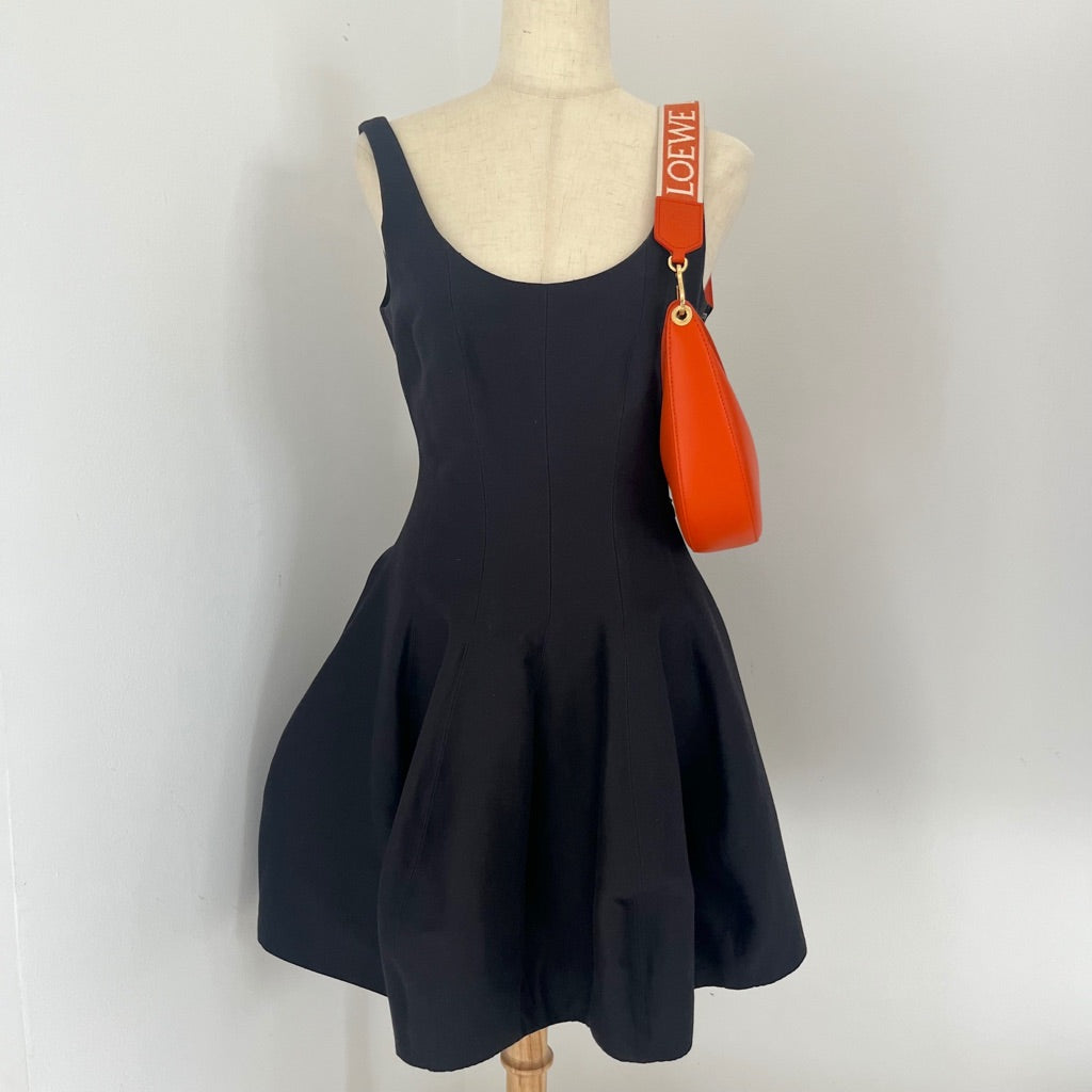 Loewe Luna small canvas-jacquard trimmed leather shoulder bag