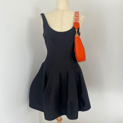 Loewe Luna small canvas-jacquard trimmed leather shoulder bag