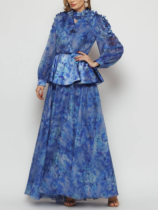 3D Temperament Chiffon Printing Women's Dress