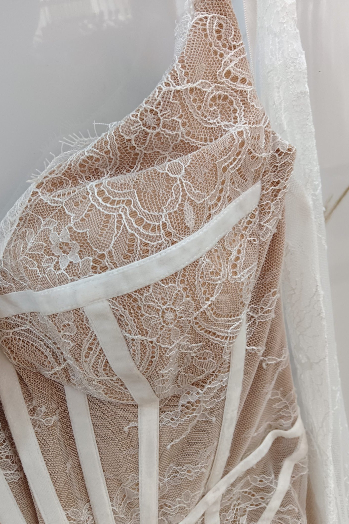 loveedsTM-White lace short dress-vx