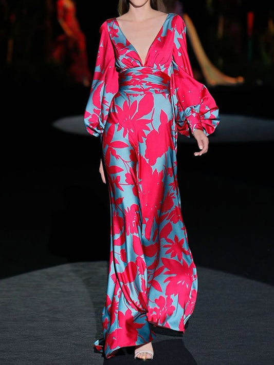 Temperament Print Catwalk Party Women's Dress