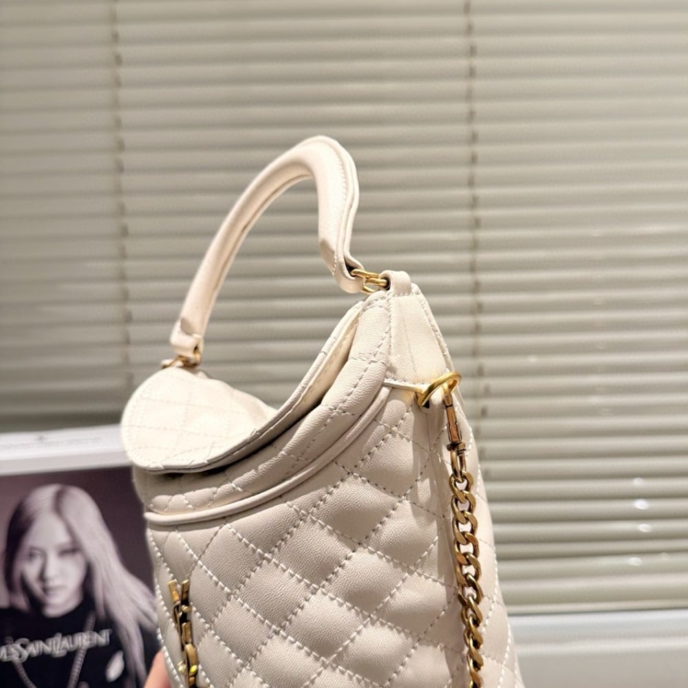 SAINT LAURENT GABY BUCKET BAG WHITE 17CM