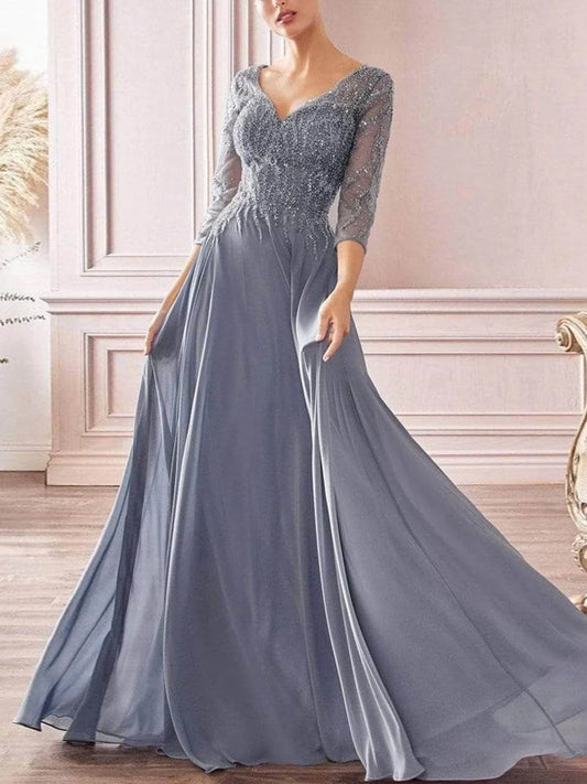 V-neck Sequined Maxi Dress