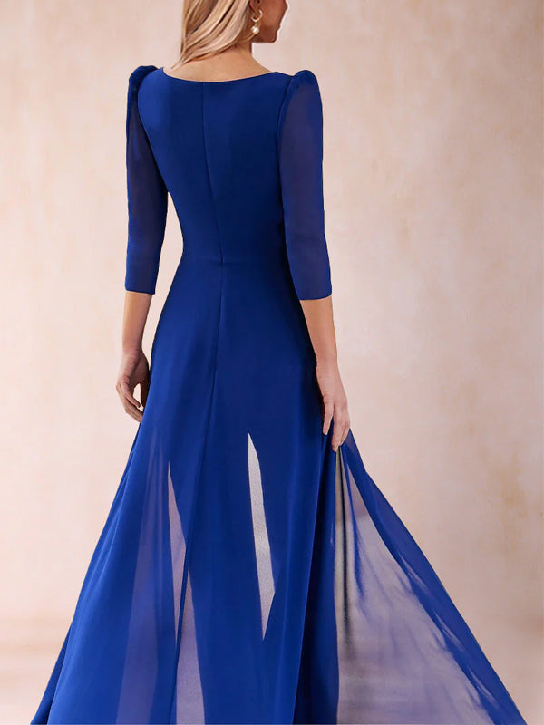 V-neck Solid Color Jumpsuit