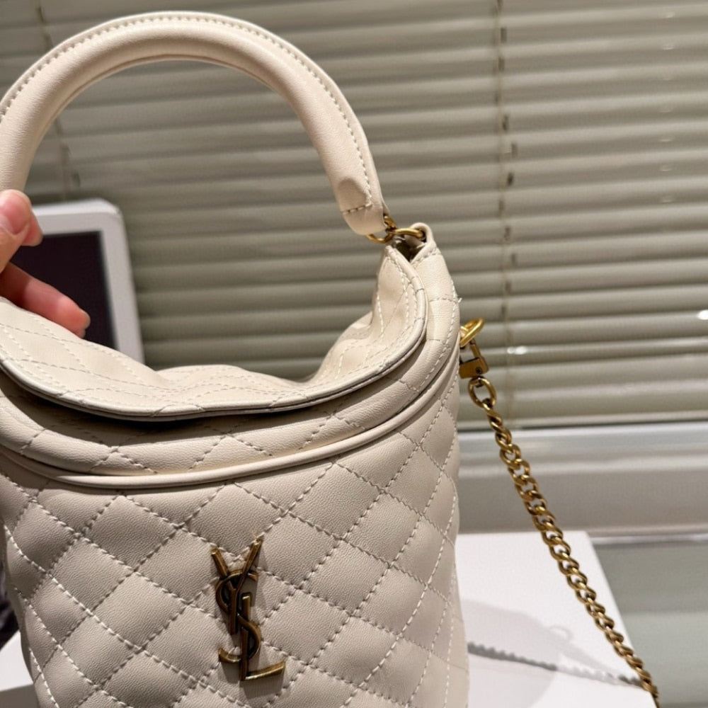 SAINT LAURENT GABY BUCKET BAG WHITE 17CM