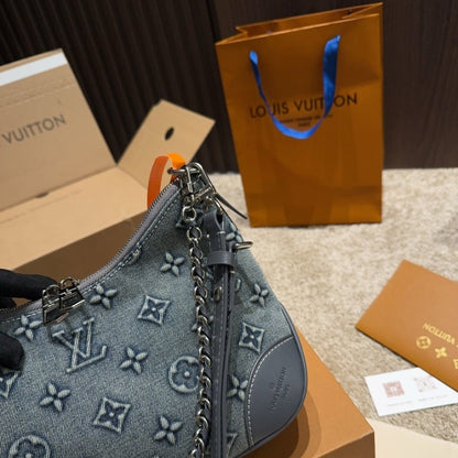 LOUIS VUITTON BOULOGNE PM DENIM BLUE 26CM