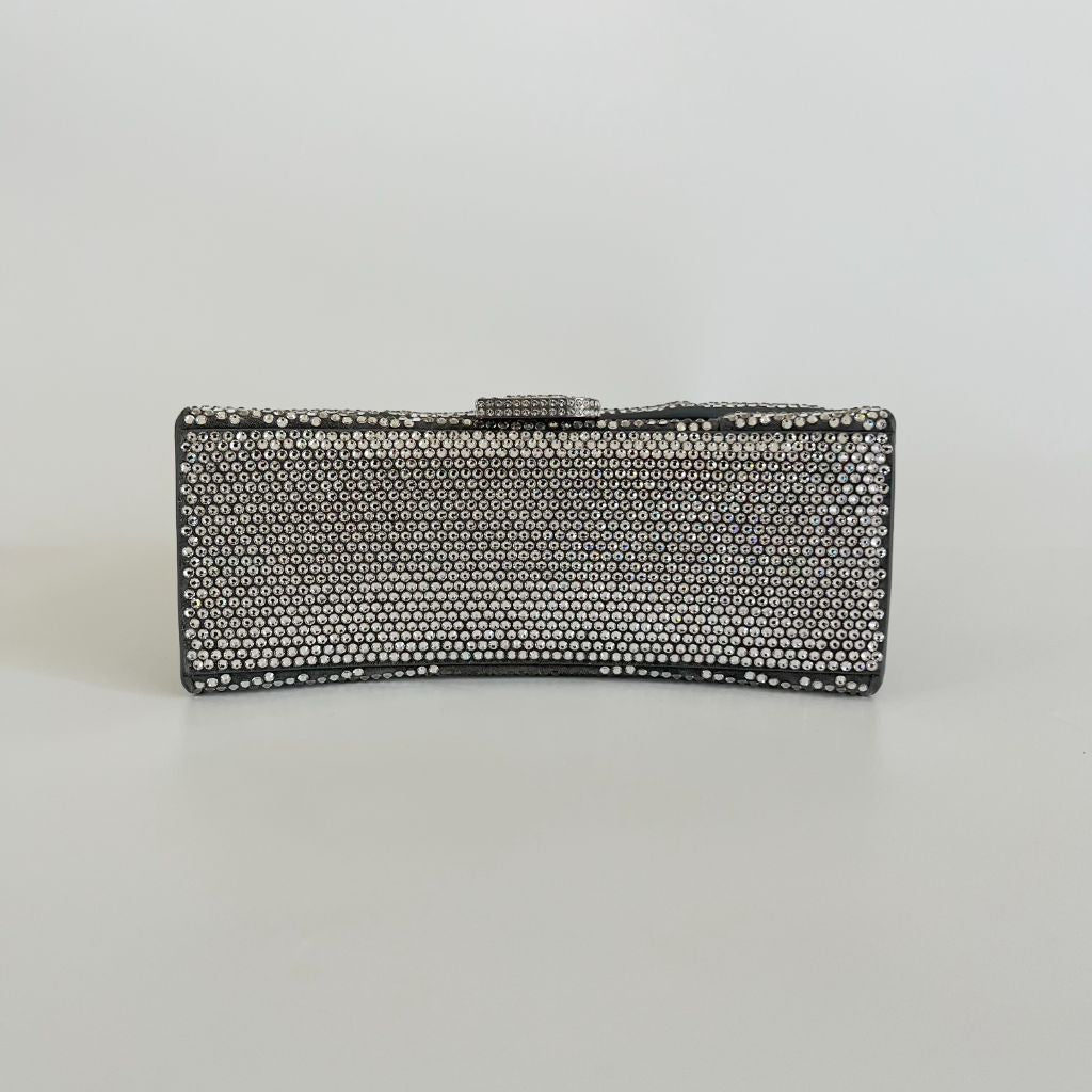 Balenciaga Hourglass XS Top Handle Bag in Rhinestones Suede Calfskin
