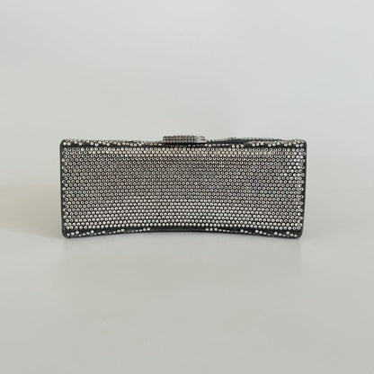 Balenciaga Hourglass XS Top Handle Bag in Rhinestones Suede Calfskin