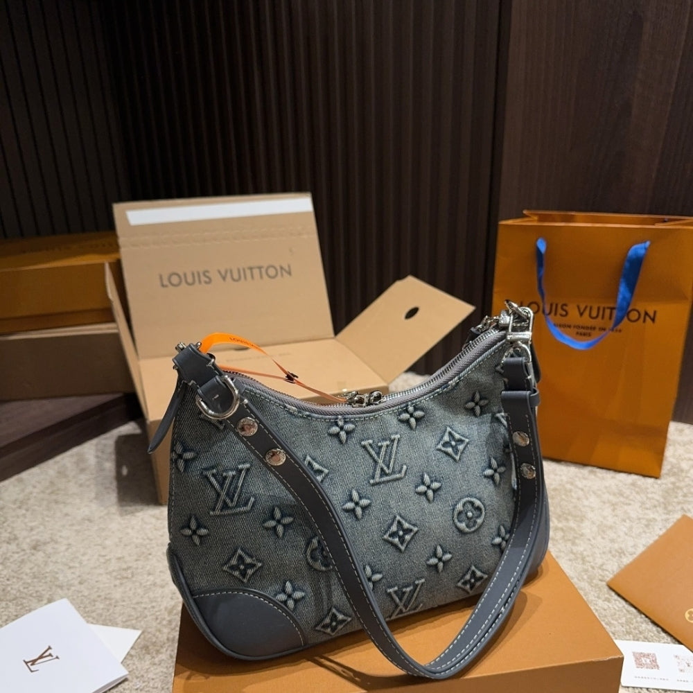 LOUIS VUITTON BOULOGNE PM DENIM BLUE 26CM