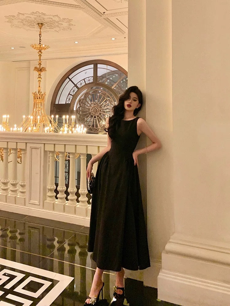 Sexy A Line Scoop Black Sleeveless Prom Dresses Party Dress Summer Birthday Outfits Birthday Dresses W813