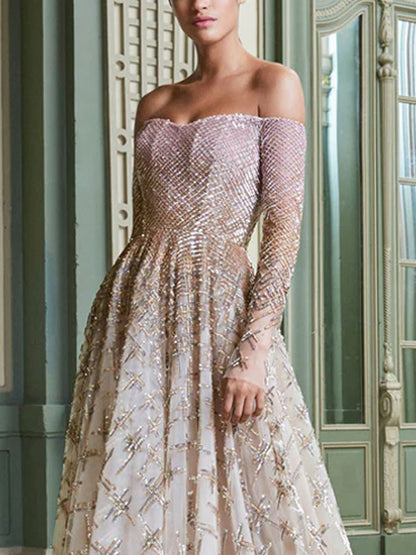 Gradient Mesh Wedding Women's Dress