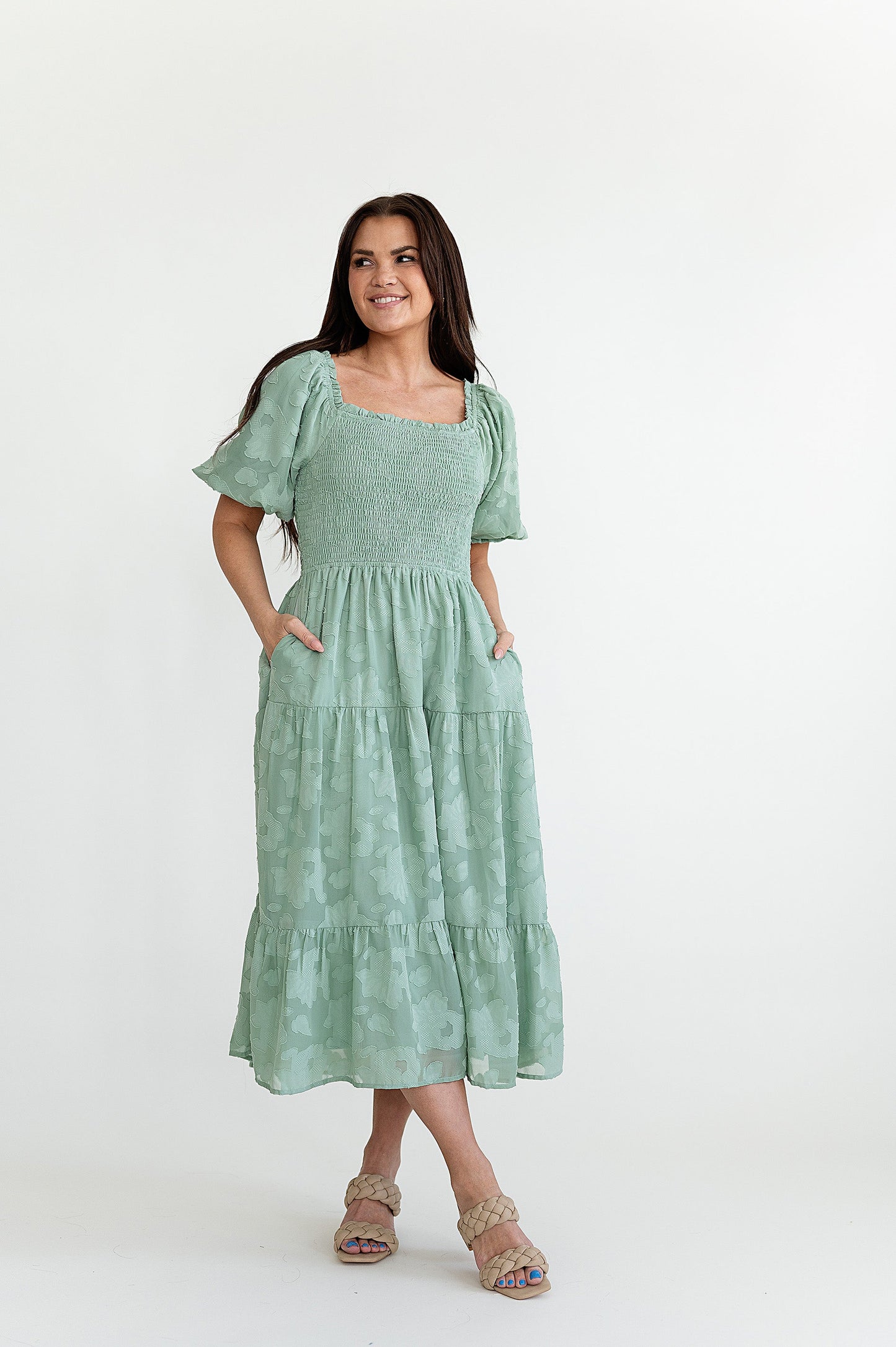 loveedsTM-Evangeline Dress in Dusty Sage