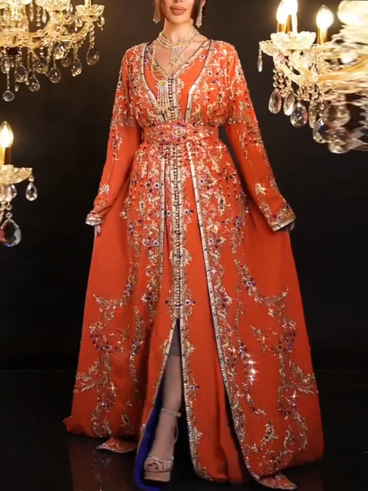 Temperament Sequin Chiffon Retro Ladies Dress