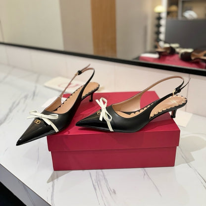 VALENTINO BEPOINTY SLINGBACK PUMPS BLACK 6W2S0LL3DAL 790