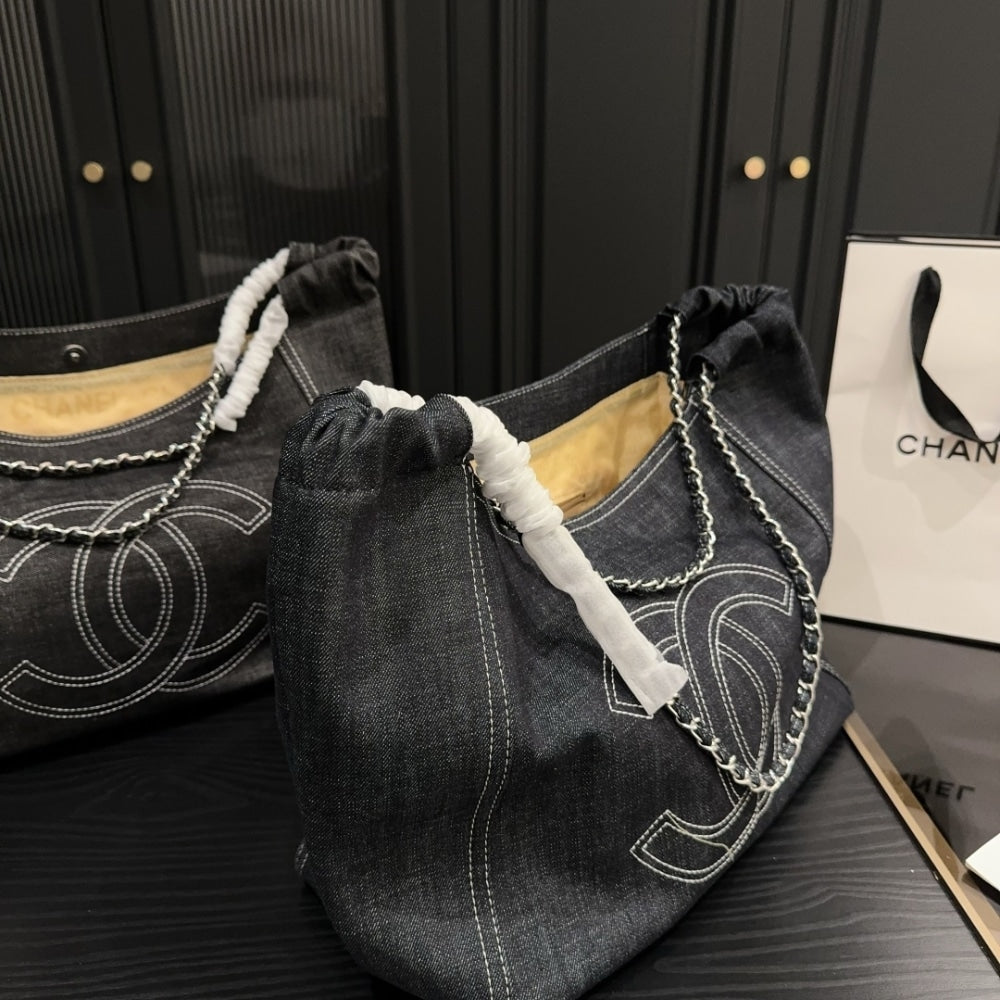 CHANEL DENIM TIMELESS CC TOTE BLUE 36CM