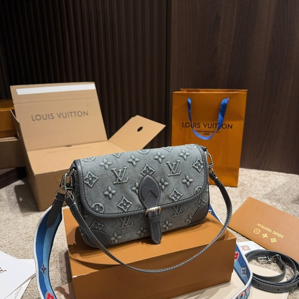 LOUIS VUITTON DIANE MONOGRAM DENIM BLUE 25CM