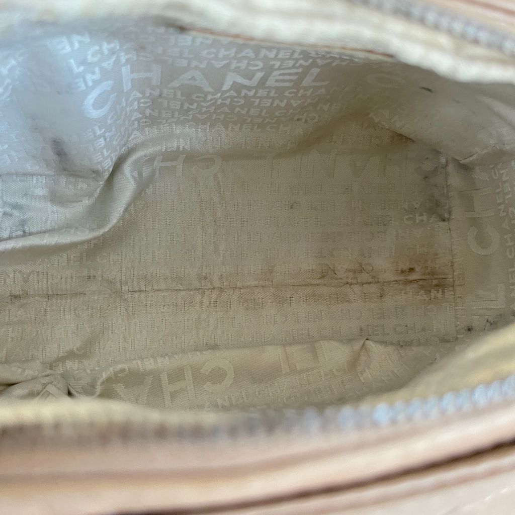 Chanel Tan Leather Accordion Zipper bag