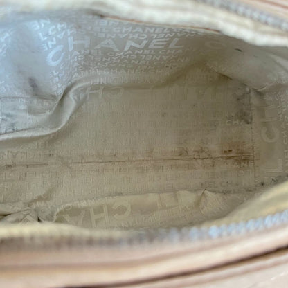 Chanel Tan Leather Accordion Zipper bag