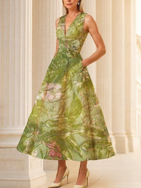 Deep V Temperament Sleeveless Ladies Dress