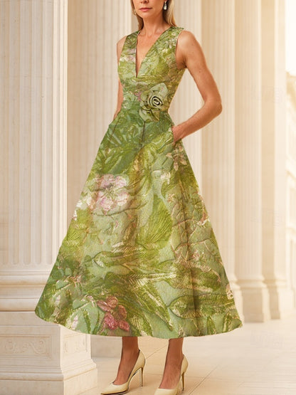 Deep V Temperament Sleeveless Ladies Dress