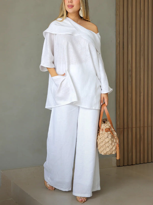 Loose And Elegant Off-shoulder Women's Suit