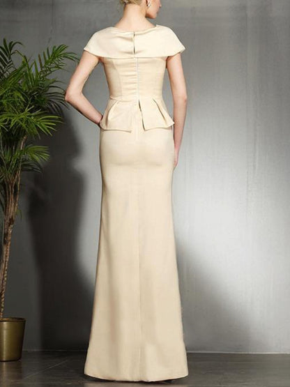 V-neck Solid Color Maxi Dress