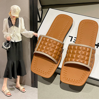 Indoor home non-slip soft bottom ladies slippers