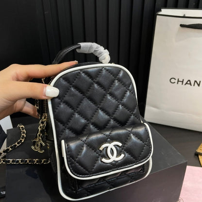 CHANEL MINI BACKPACK BLACK 13CM