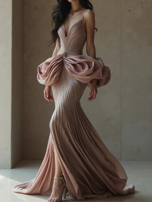 Sling Solid Color Maxi Dress