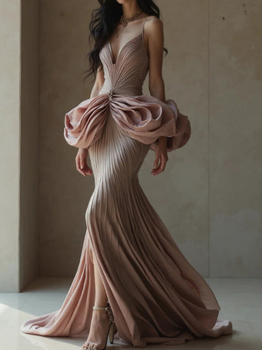 Sling Solid Color Maxi Dress