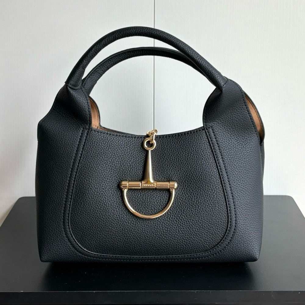 GUCCI SOFTBIT MEDIUM TOP HANDLE BAG BLACK 27CM 837467 AAEAO 1000