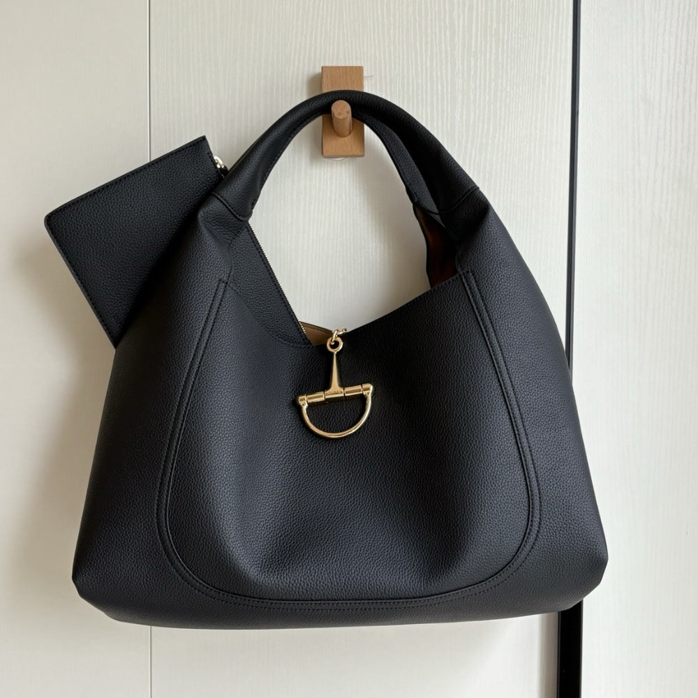 GUCCI SOFTBIT MEDIUM TOP HANDLE BAG BLACK 27CM 837467 AAEAO 1000