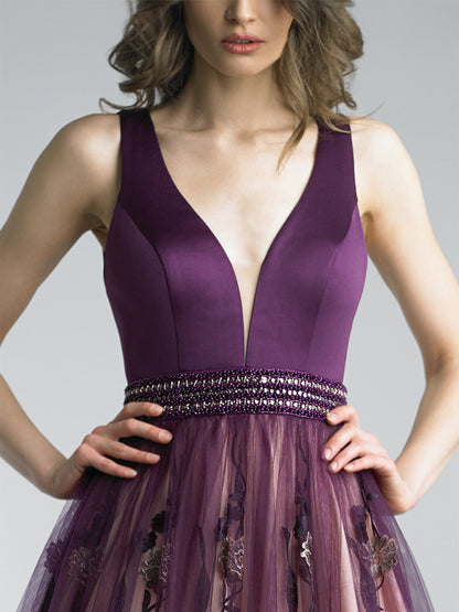 Sleeveless Mesh Solid Color Maxi Dress