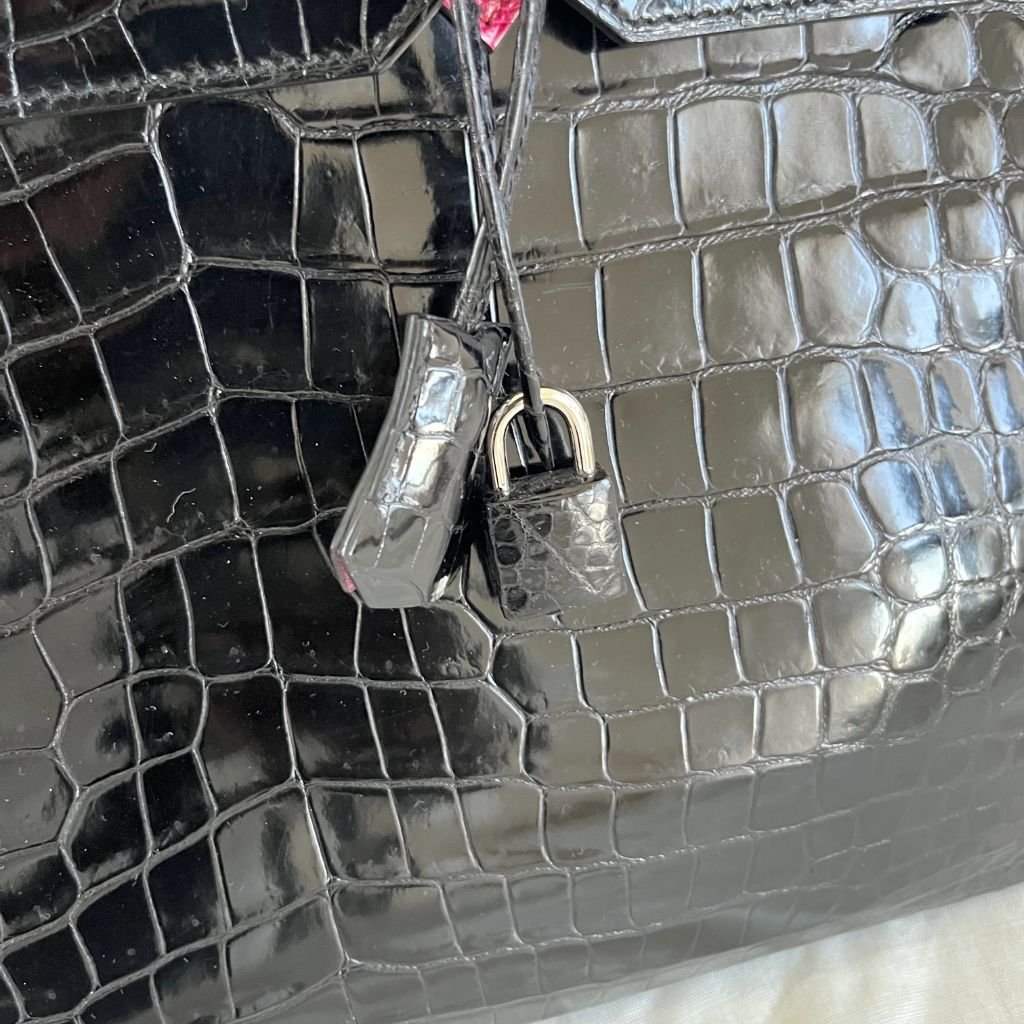 Hermès Very Rare Birkin HSS Special Order 35 cm Shiny Black Crocodile Birkin Bag