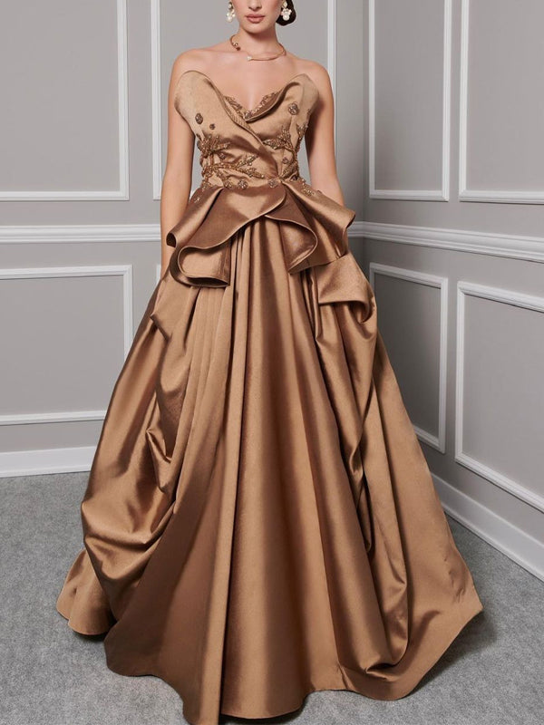 Solid Color Tube Top Maxi Dress