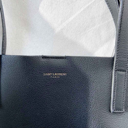 Saint Laurent Black Leather Shopper Tote