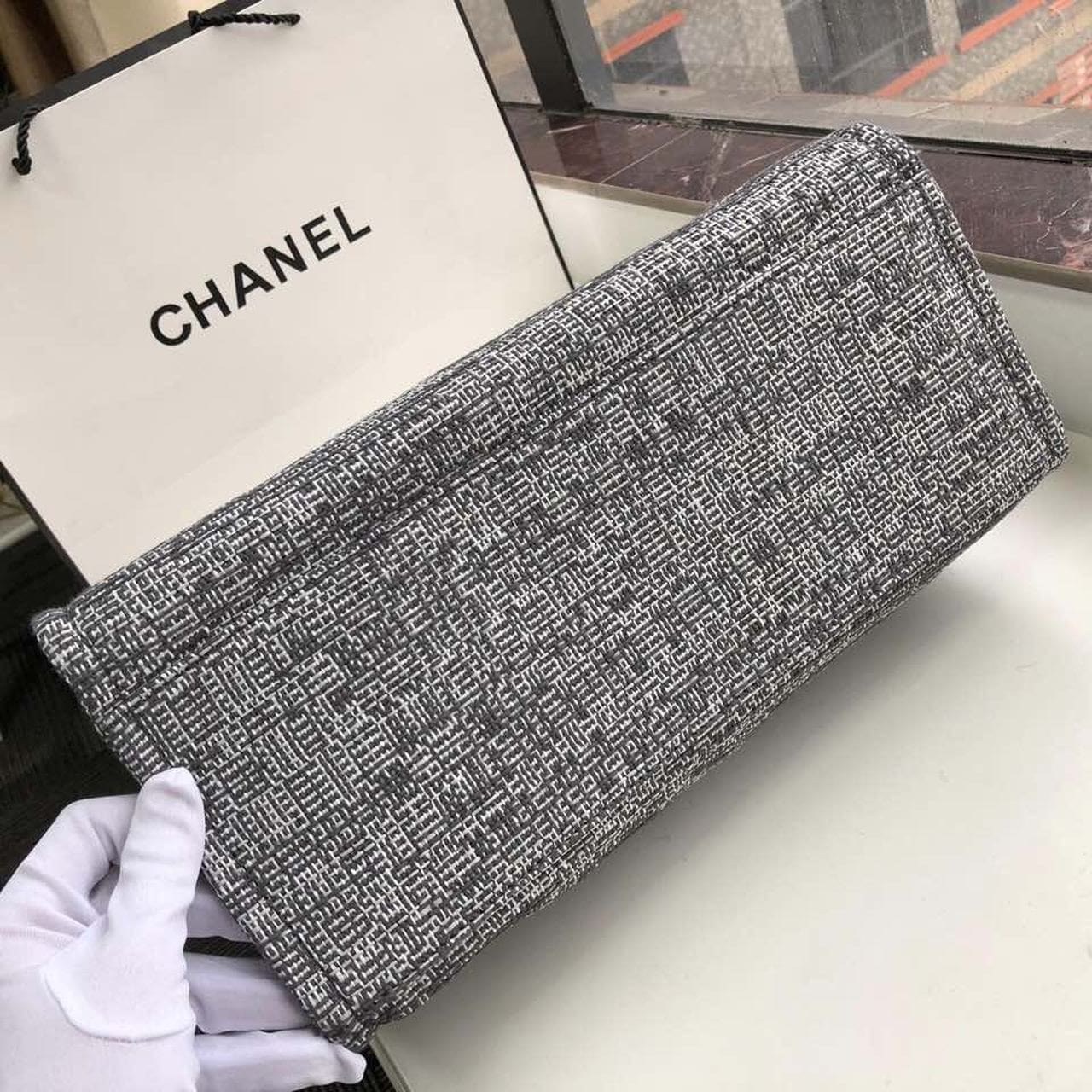 Chanel Deauville Tote Raffia Canvas Bag