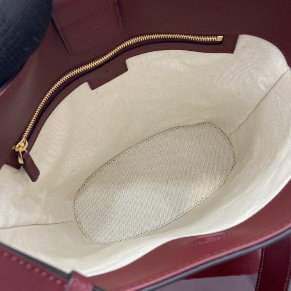 GUCCI 73 SMALL BUCKET BAG ROSSO ANCORA RED LEATHER 20CM 833665 AAEC2 6207