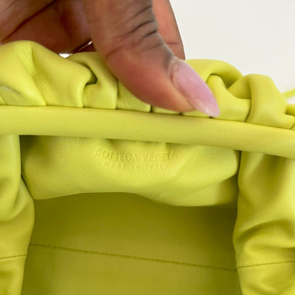 Bottega Veneta bright yellow mini pouch clutch bag