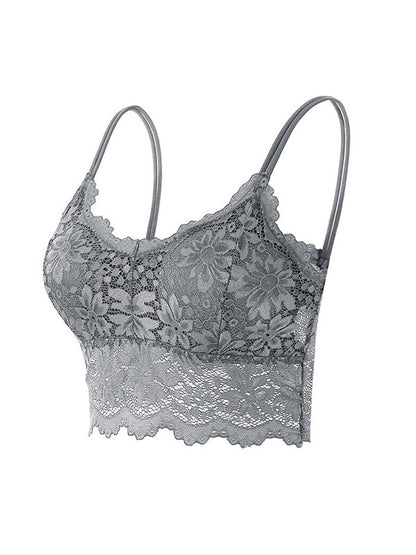 Anti-flight lace back halter bra