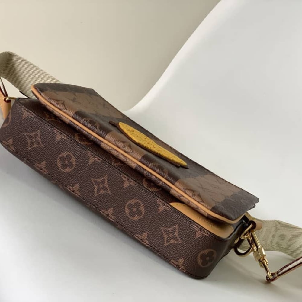 LOUIS VUITTON TRIO MESSENGER BAG MONOGRAM STRIPES BROWN 25CM M45965
