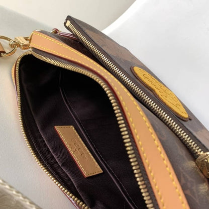 LOUIS VUITTON TRIO MESSENGER BAG MONOGRAM STRIPES BROWN 25CM M45965