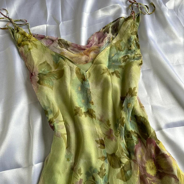 Green Floral Elegant Beaded Long Chiffon Ball Gown Evening Dress Party Dress gh4233