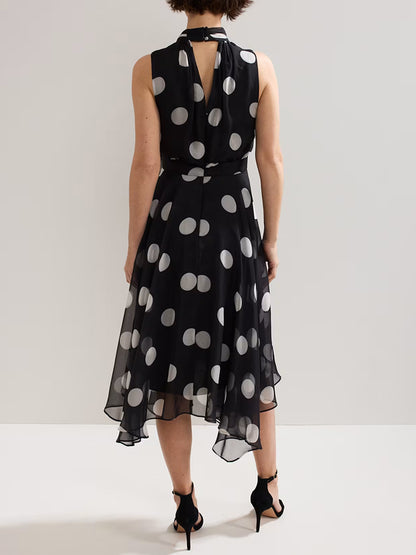 Elegant Chiffon Polka Dot Women's Dress