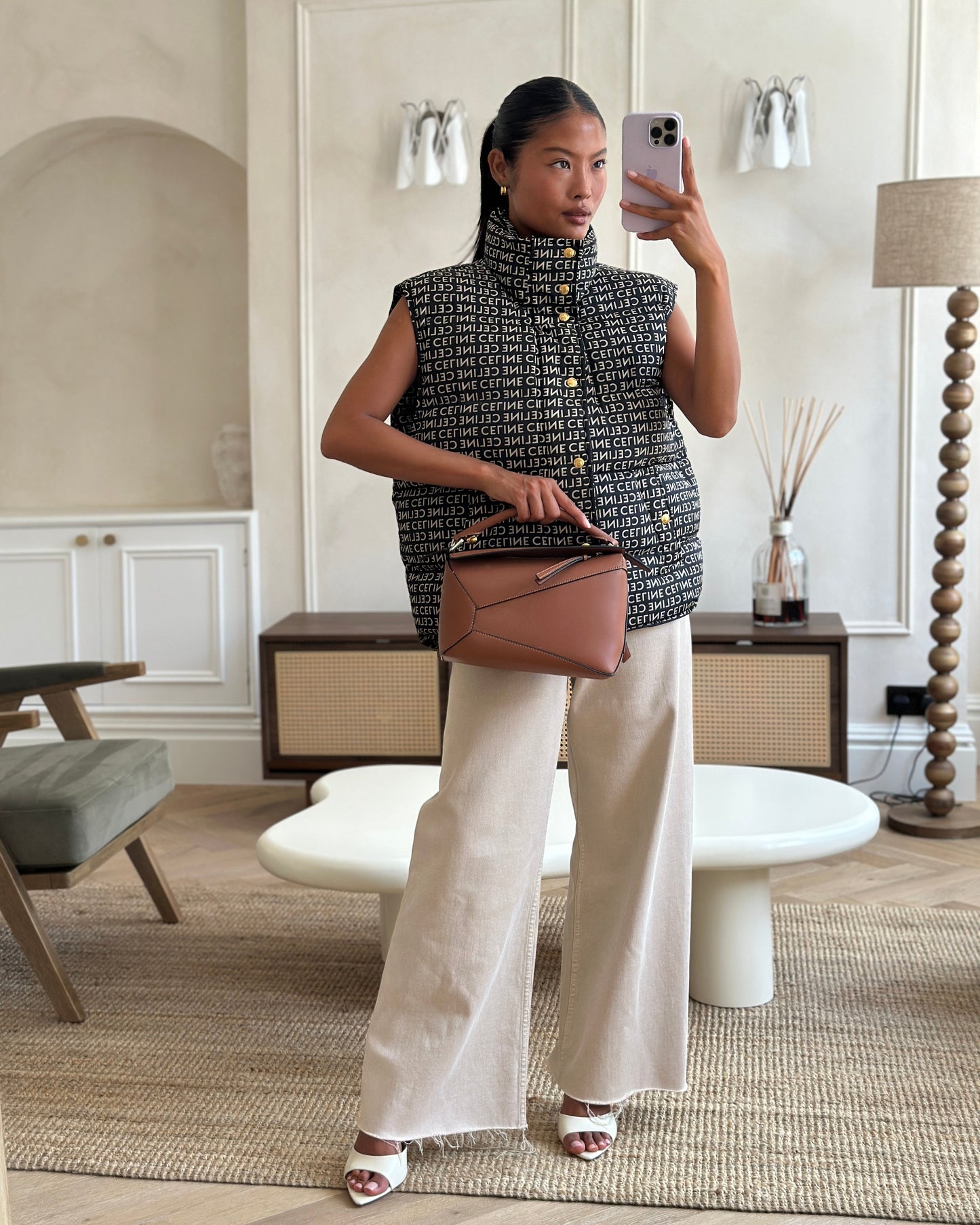 Loewe Small Puzzle Edge Bag in Brown Smooth Calfskin Leather with Silver Hardware RRP £2,700