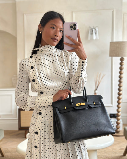 Hermès Birkin 35cm Retourne in Black Ardennes Leather with Gold Hardware