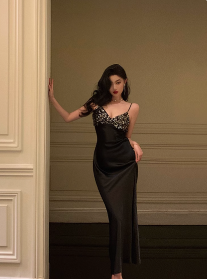 Sexy Mermaid Spaghetti Straps Black 18th Birthday Dress Party Gown Birthday Outfits Birthday Dress Ideas For Women DP2323