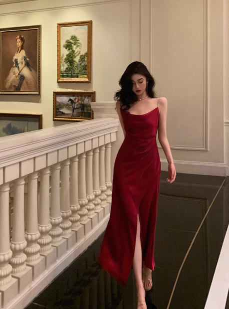 Sexy Mermaid Spaghetti Straps Red 21st Birthday Dress Party Gown Birthday Outfits Birthday Dress Ideas For Women DP2317