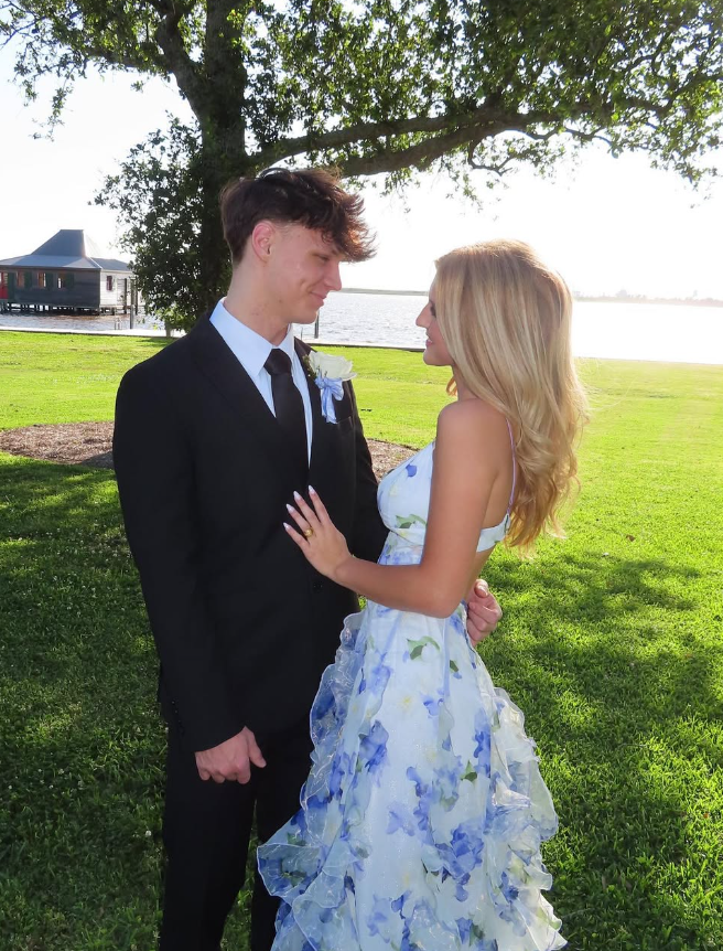 Classic Blue Floral Prom Dresses Long Evening Gown  SH962