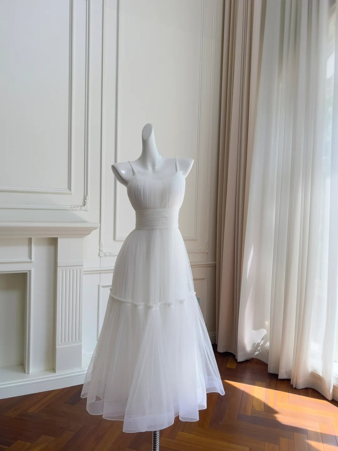 Mint Flowy Long Chiffon Ball Gown Birthday Party Dress gh4405